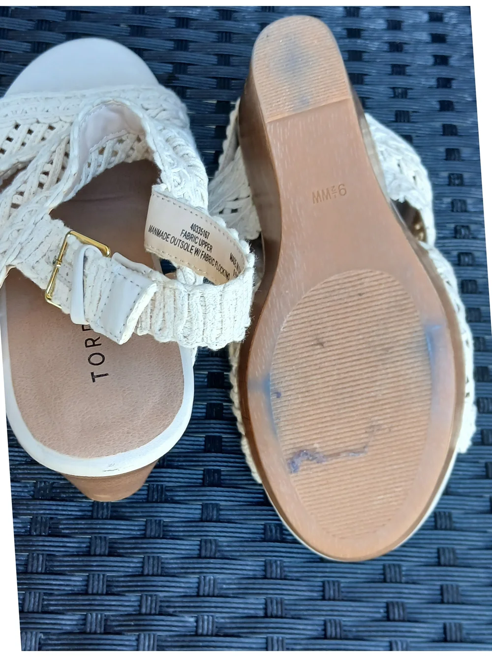 Torrid Cream Crochet Slingback Sandals